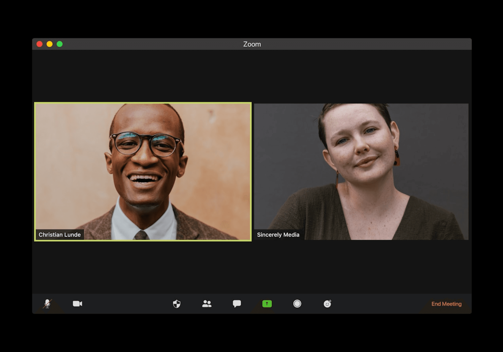 Two people in a video call